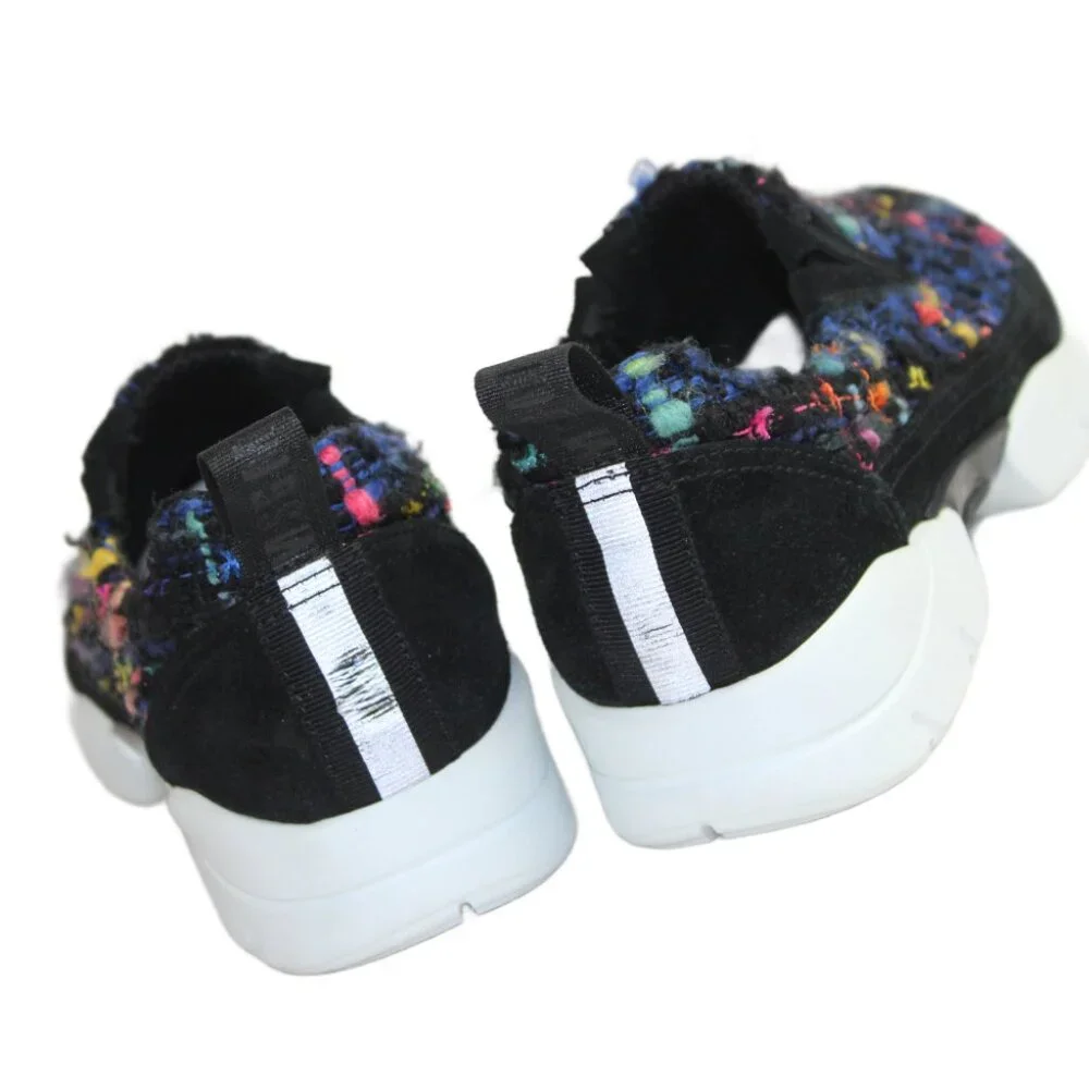 MSGM Black Blue Multicolor Tweed  Slip-On Extra Light Trainers Size 36 (US 6) - Picture 12 of 12